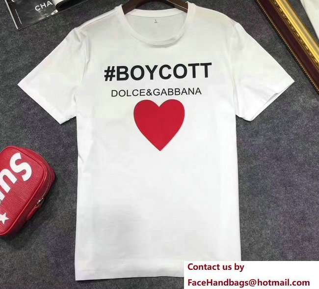 Dolce & Gabbana T-Shirt BOYCOTT White 2018